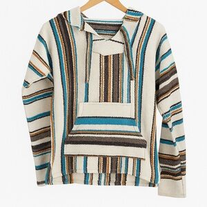 Señor Lopez Youth Large Baja Hoodie Pullover – Striped Poncho